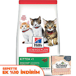 Hills Kitten Tavuk Etli Yavru Kedi Maması 7 Kg + 2 Adet Schesir Tavuk Etli ve Aloe Veralı Kedi Konservesi - Hills