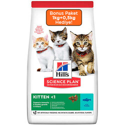 Hills Kitten Ton Balıklı Yavru Kedi Maması 1 Kg + 0,5 Kg (Toplam 1,5 Kg) - Hills