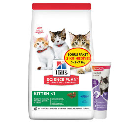 Hills Kitten Ton Balıklı Yavru Kedi Maması 5 + 2 Kg (Toplam 7 Kg) + Beaphar Malt Macun 100 Gr - Hills