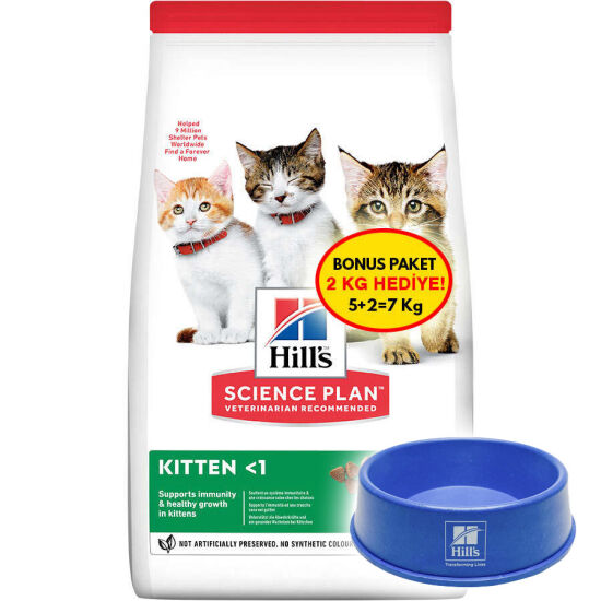 Hills Kitten Ton Balıklı Yavru Kedi Maması 5 + 2 Kg (Toplam 7 Kg) + Mama Kabı - 1