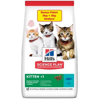 Hills Kitten Ton Balıklı Yavru Kedi Maması 5 + 2 Kg (Toplam 7 Kg) + Mama Kabı