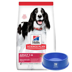 Hills Medium Kuzulu Yetişkin Köpek Maması 14 Kg + Mama Kabı - Hills