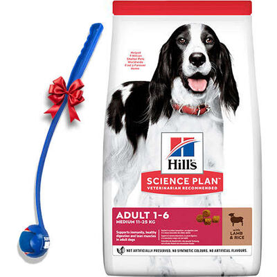 Hills Medium Kuzulu Yetişkin Köpek Maması 14 Kg + Top Fırlatıcı Oyuncak Hills Medium Kuzulu Yetişkin Köpek Maması 14 Kg + Top Fırlatıcı Oyuncak