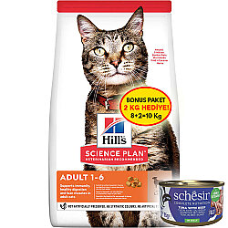 Hill′s Lamb Kuzulu Yetişkin Kedi Maması 8+2 Kg (Toplam 10 Kg) + 4 Adet Schesir Konserve 85 Gr - Hills