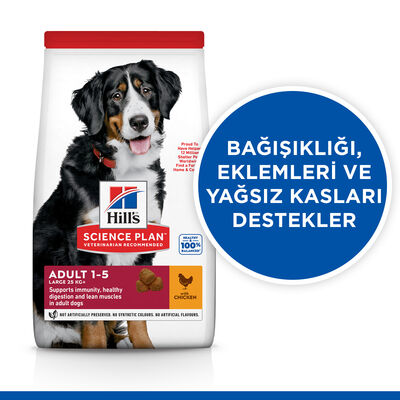 Hills Large Breed Büyük Irk Tavuklu Köpek Maması 14 Kg + 4 Adet Temizlik Mendili