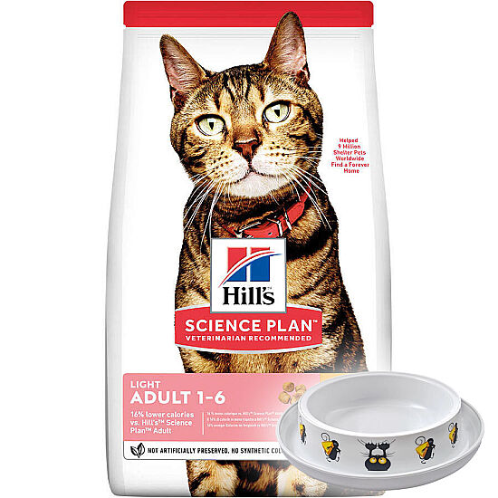 Hills Light Tavuklu Diyet Kedi Maması 1,5 Kg + Moderna Desenli Mama Kabı - 1
