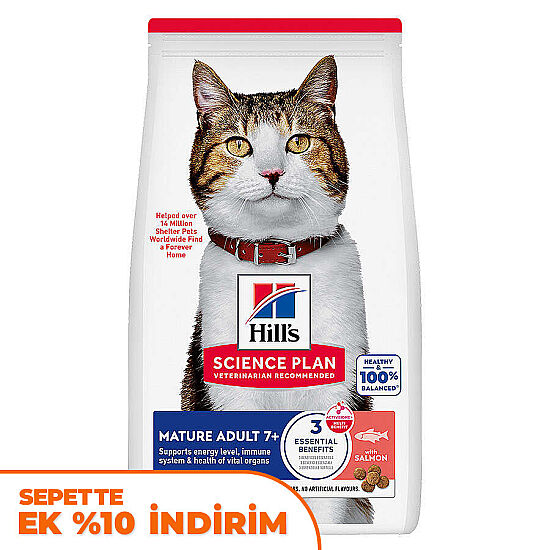 Hills Mature 7+ Somon Balıklı Yaşlı Kedi Maması 1,5 Kg - 1