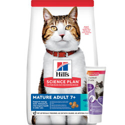 Hills Mature 7+ Ton Balıklı Yaşlı Kedi Maması 1,5 Kg + Beaphar Malt Macun 100 Gr - Hills