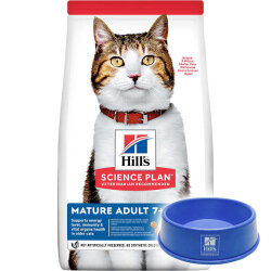 Hills Mature 7+ Ton Balıklı Yaşlı Kedi Maması 1,5 Kg + Mama Kabı - Hills