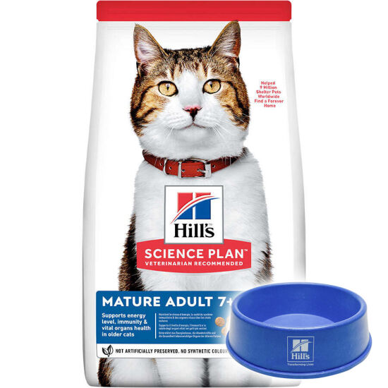 Hills Mature Tavuk Etli Yaşlı Kedi Maması 3 Kg + Mama Kabı - 1