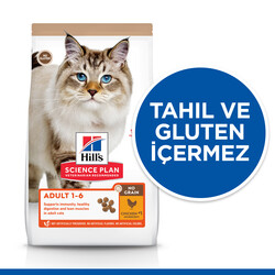 Hills No Grain Chicken Tavuklu Tahılsız Kedi Maması 1,5 Kg + Mama Kabı - Thumbnail