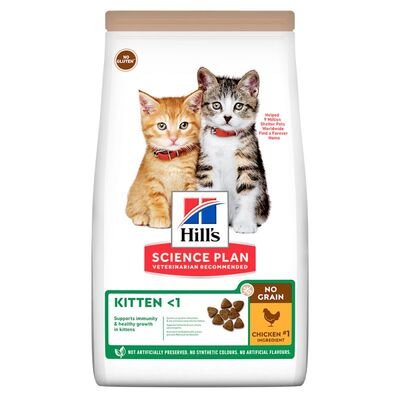 Hills No Grain Kitten Chicken Tavuk Etli Tahılsız Yavru Kedi Maması 1,5 Kg 