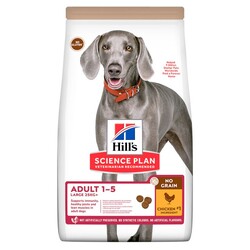 Hills - Hills No Grain Large Tavuk Etli Tahılsız Büyük Irk Köpek Maması 12 Kg + 4 Adet Temizlik Mendili