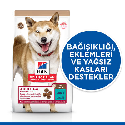 Hill's No Grain Medium Ton Balıklı Tahılsız Köpek Maması 2,5 Kg + Temizlik Mendili