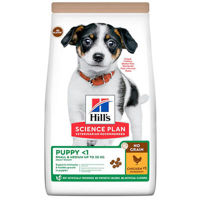 Hills No Grain Puppy Tavuklu Küçük ve Orta Irk Tahılsız Yavru Köpek Maması 2,5 Kg + Temizlik Mendili