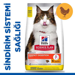 Hills - Hills Perfect Digestion Tavuklu ve Kahverengi Pirinçli Yetişkin Kedi Maması 1,5 Kg 