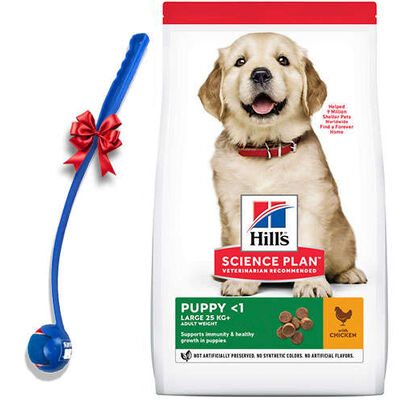 Hills Puppy Large Büyük Irk Tavuklu Yavru Köpek Maması 14,5 Kg + Top Fırlatıcı Oyuncak