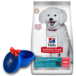Hills - Hills Hypoallergenic Somonlu Küçük ve Mini Irk Köpek Maması 6 Kg + Seyahat Mama Kabı