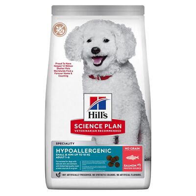 Hills Hypoallergenic Somonlu Küçük ve Mini Irk Köpek Maması 6 Kg + Seyahat Mama Kabı