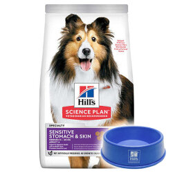 Hills Sensitive Stomach Skin Tavuklu Yetişkin Köpek Maması 14 Kg + Mama Kabı - Hills