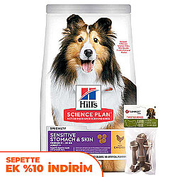 Hills Sensitive Stomach Skin Tavuklu Yetişkin Köpek Maması 14 Kg + Flamingo Köpek Ödülü - Hills