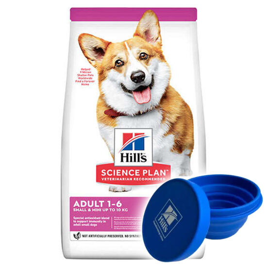 Hills Small & Miniature Küçük Irk Kuzulu Köpek Maması 1,5 Kg + Katlanır Mama Kabı - 1