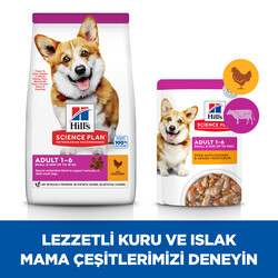 Hills Small&Miniature Küçük Irk Tavuklu Köpek Maması 1,5 Kg + 8in1 Köpek Ödül Kemiği - Thumbnail