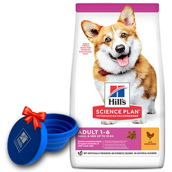 Hills - Hills Small & Miniature Küçük Irk Tavuklu Köpek Maması 3 Kg + Seyahat Mama Kabı