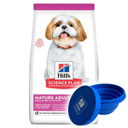 Hills Small Mini Mature Küçük Irk Yaşlı Köpek Maması 1,5 Kg + Katlanır Mama Kabı - Hills