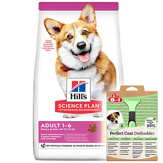 Hill's Small & Minimature Küçük Irk Tavuklu Köpek Maması 6 Kg + 8in1 Köpek Tarağı - 1