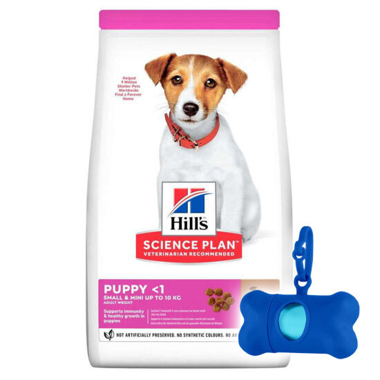 Hills Small & Miniature Puppy Küçük Irk Kuzulu Yavru Köpek Maması 3 Kg + Poşet Taşıma Çantası - 1