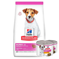 Hills Small Mini Puppy Küçük Irk Kuzulu Yavru Köpek Maması 6 Kg + 2 Adet Hills 200 Gr Yaş Mama - Hills