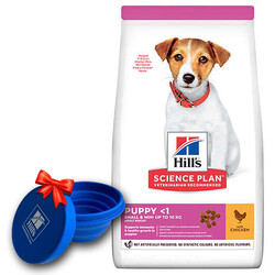 Hills - Hills Small & Miniature Puppy Küçük Irk Kuzulu Yavru Köpek Maması 6 Kg + Seyahat Mama Kabı