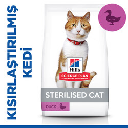 Hills Sterilised Kısırlaştırılmış Ördekli Kedi Maması 1,5 Kg + Seyyar Mama Kabı - Thumbnail