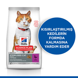 Hills Sterilised Kısırlaştırılmış Ördekli Kedi Maması 1,5 Kg + Seyyar Mama Kabı - Thumbnail