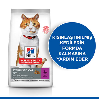 Hills Sterilised Kısırlaştırılmış Ördekli Kedi Maması 1,5 Kg