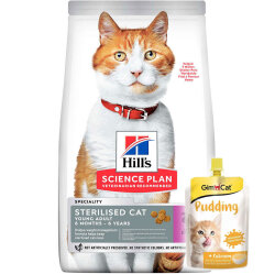 Hills Sterilised Kısırlaştırılmış Ördekli Kedi Maması 10 Kg + Gimcat Kedi Pudingi 150 Gr - Hills