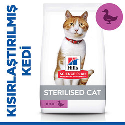 Hills - Hills Sterilised Kısırlaştırılmış Ördekli Kedi Maması 10 Kg + Mama Kabı