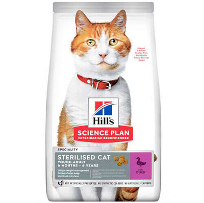 Hills Sterilised Kısırlaştırılmış Ördekli Kedi Maması 3 Kg + 2 Adet Temizlik Mendili