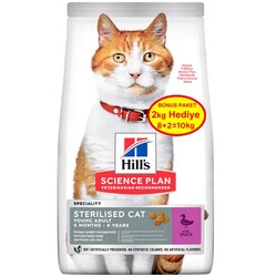 Hills - Hills Sterilised Kısırlaştırılmış Ördekli Kedi Maması 8 + 2 Kg (Toplam 10 Kg)