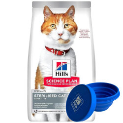 Hills Sterilised Kısırlaştırılmış Somonlu Kedi Maması 10 Kg + Silikon Mama Kabı - Hills