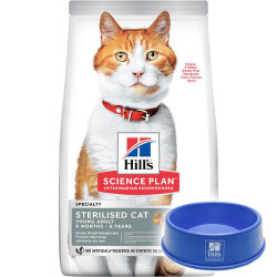 Hills Sterilised Kısırlaştırılmış Somonlu Kedi Maması 10 Kg + Mama Kabı - Hills