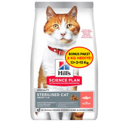 Hill′s Sterilised Kısırlaştırılmış Somonlu Kedi Maması 13+2 Kg (Toplam 15 Kg) - Hills