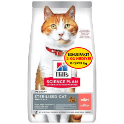 Hills Sterilised Kısırlaştırılmış Somonlu Kedi Maması 8 + 2 Kg (Toplam 10 Kg) + Silikon Mama Kabı - 2