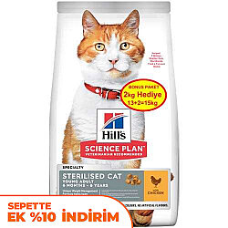 Hills Sterilised Kısırlaştırılmış Tavuklu Kedi Maması 13+2 Kg (Toplam 15 Kg) - Hills