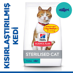 Hills - Hill's Sterilised Kısırlaştırılmış Ton Balıklı Kedi Maması 13+2 Kg (Toplam 15 Kg)