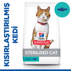 Hills - Hills Sterilised Kısırlaştırılmış Ton Balıklı Kedi Maması 10 Kg + 4 Adet Temizlik Mendili