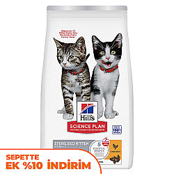 Hill's Sterilised Kitten Kısırlaştırılmış Tavuklu Yavru Kedi Maması 10 Kg - Hills
