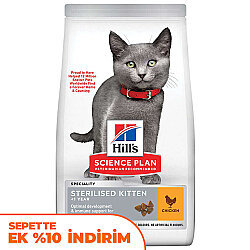 Hill's Sterilised Kitten Kısırlaştırılmış Tavuklu Yavru Kedi Maması 3 Kg - Hills