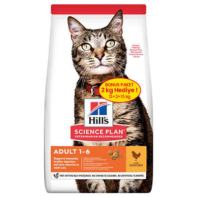 Hills Tavuk Etli Yetişkin Kedi Maması 13 + 2 Kg (Toplam 15 Kg) 